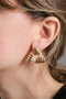 Heliophilia Silver Pendientes de Latón Dorados con Circonio